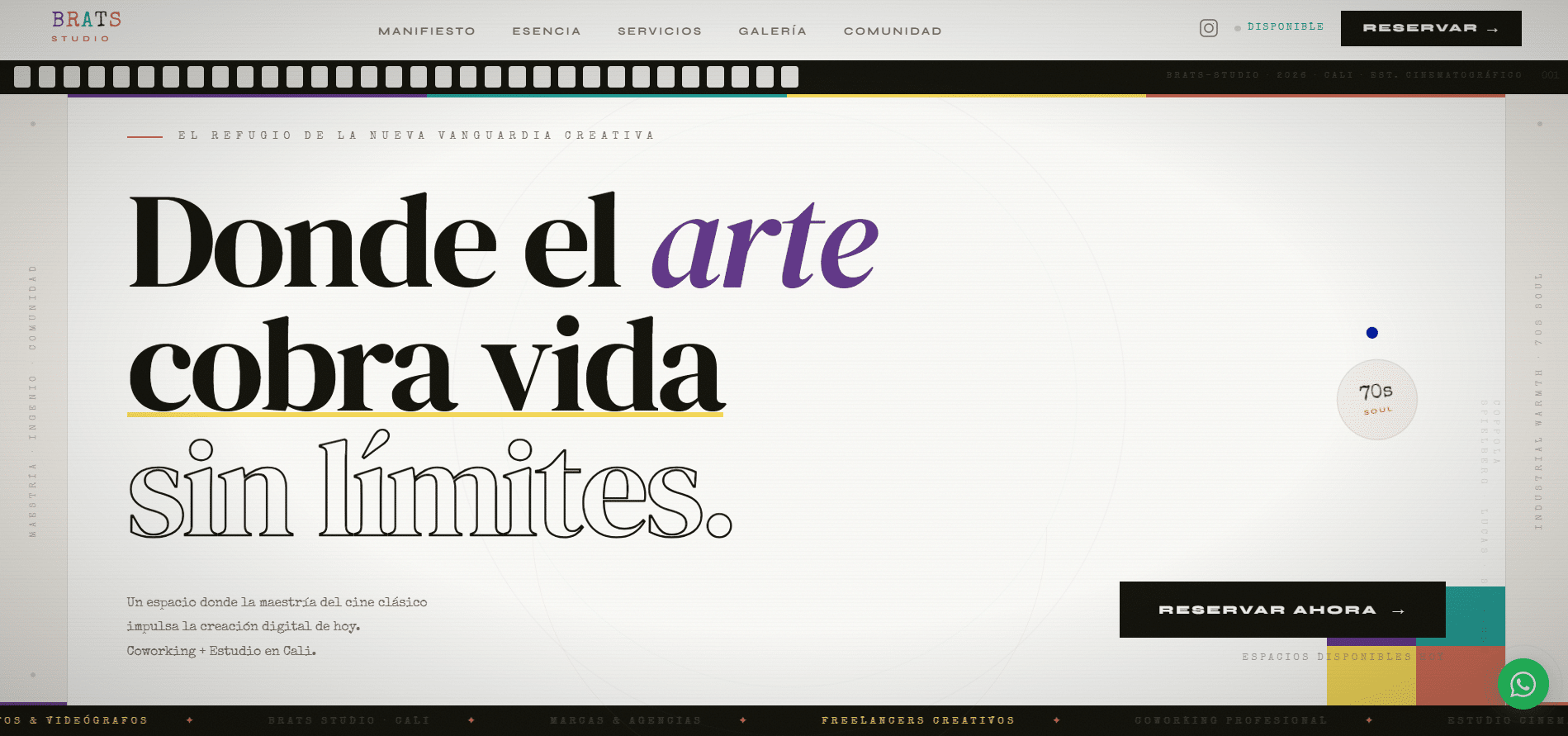 Brats Studio — landing page para estudio creativo en Cali