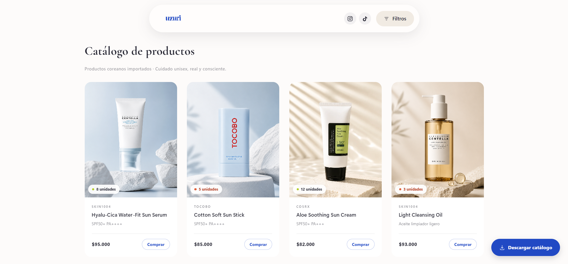 Uzuri — tienda online e-commerce