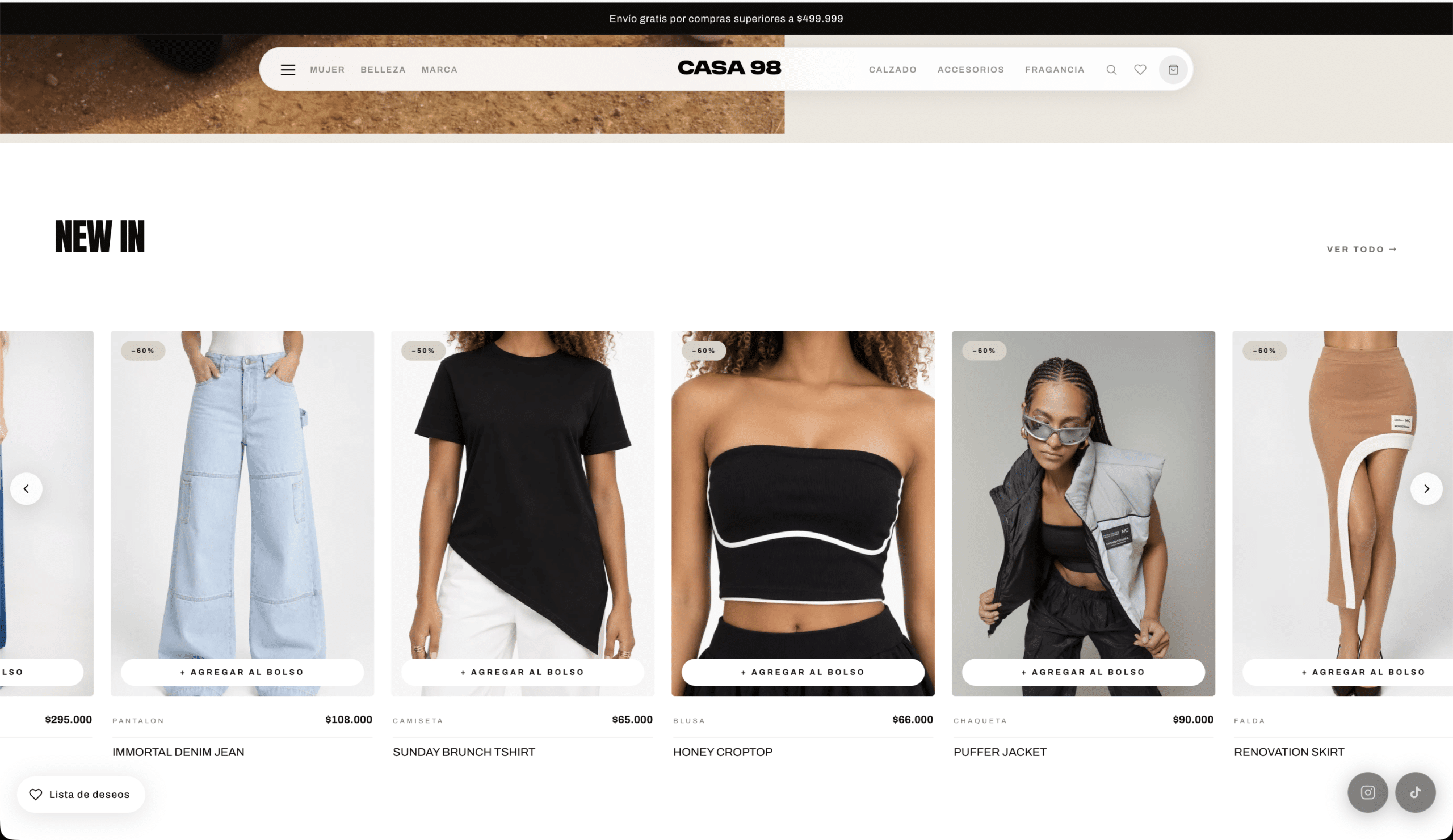 Casa 98 — tienda online e-commerce