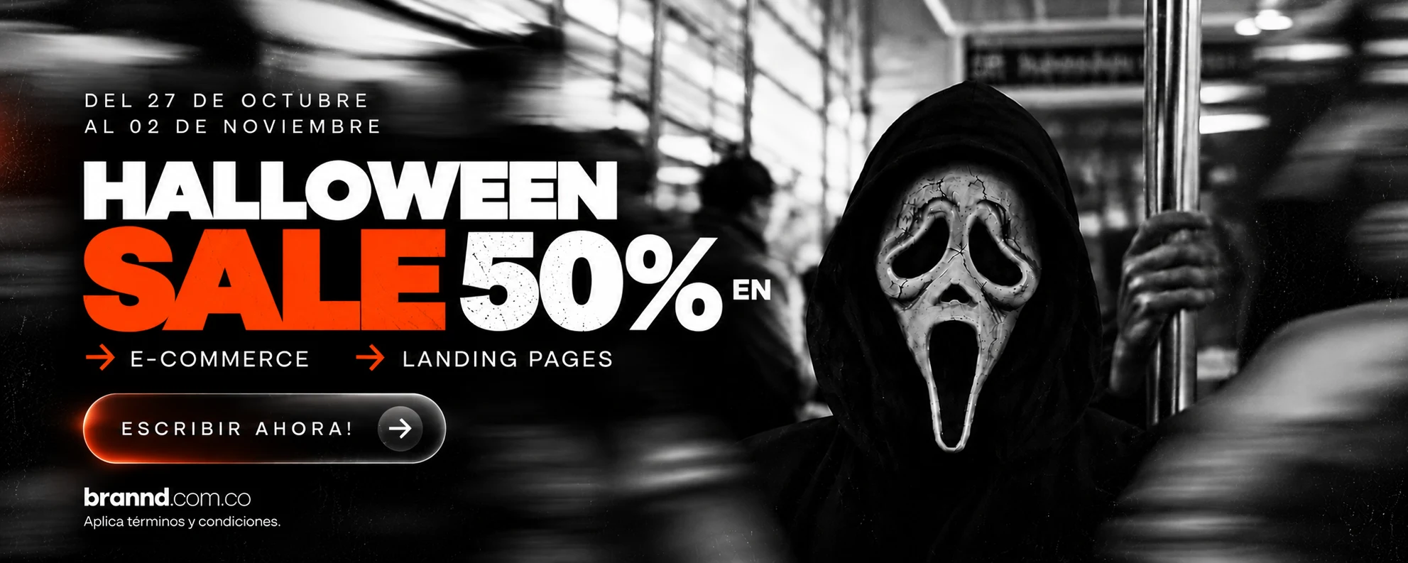 Halloween Sale: 50% en E-commerce y Landing Pages, del 27 de octubre al 2 de noviembre. Aplica términos y condiciones.