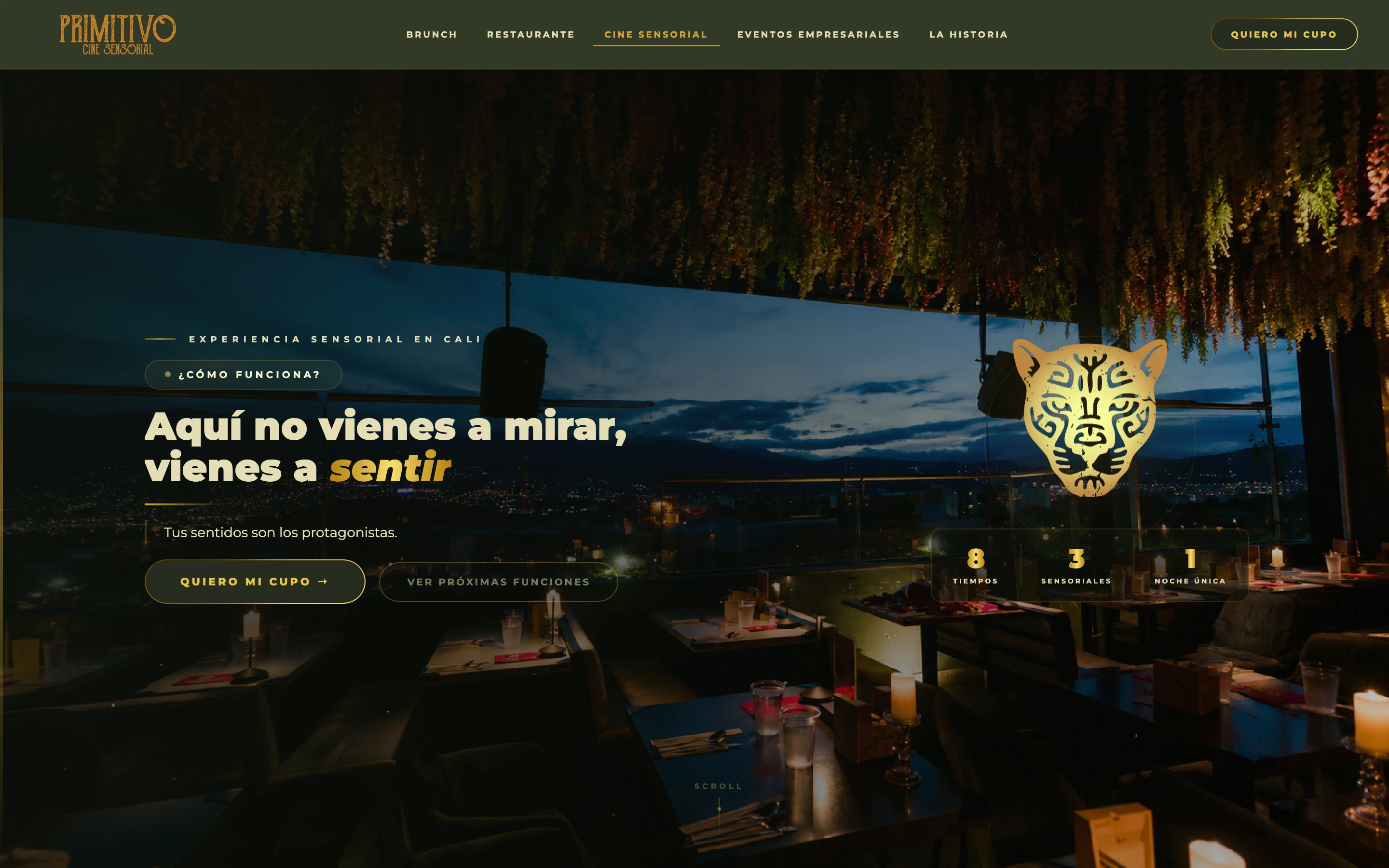Proyecto seleccionado Primitivo Sensorial: captura del sitio web en computador