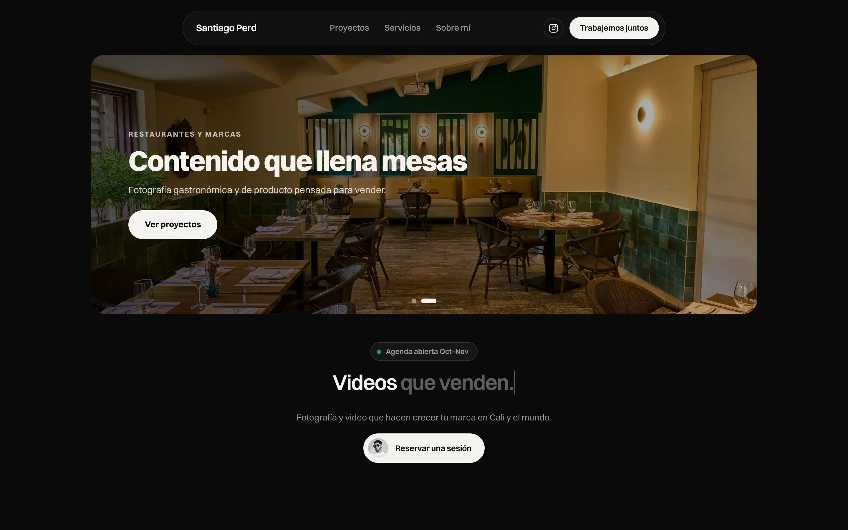 Portada de santiagoperd.com: Contenido que llena mesas