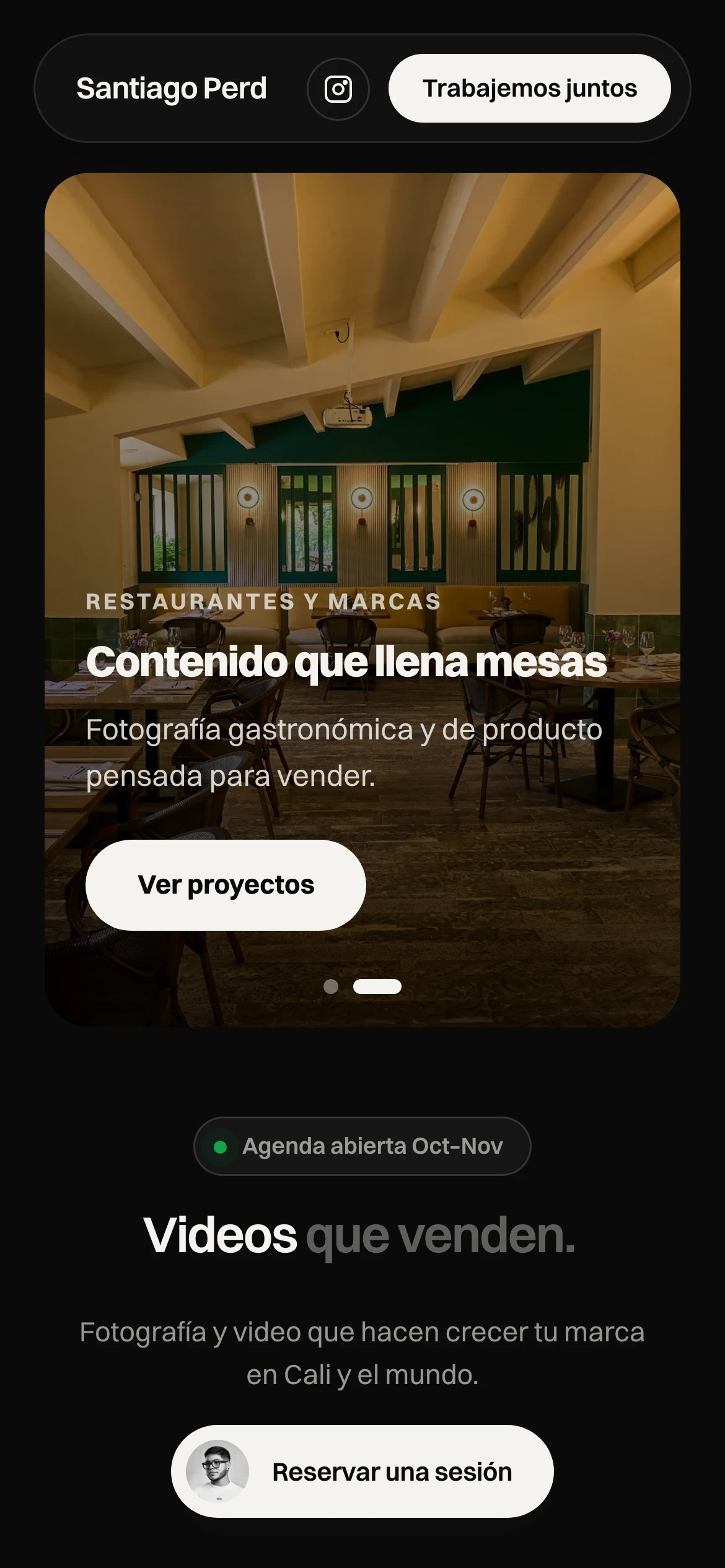 Vista móvil de la portada de santiagoperd.com